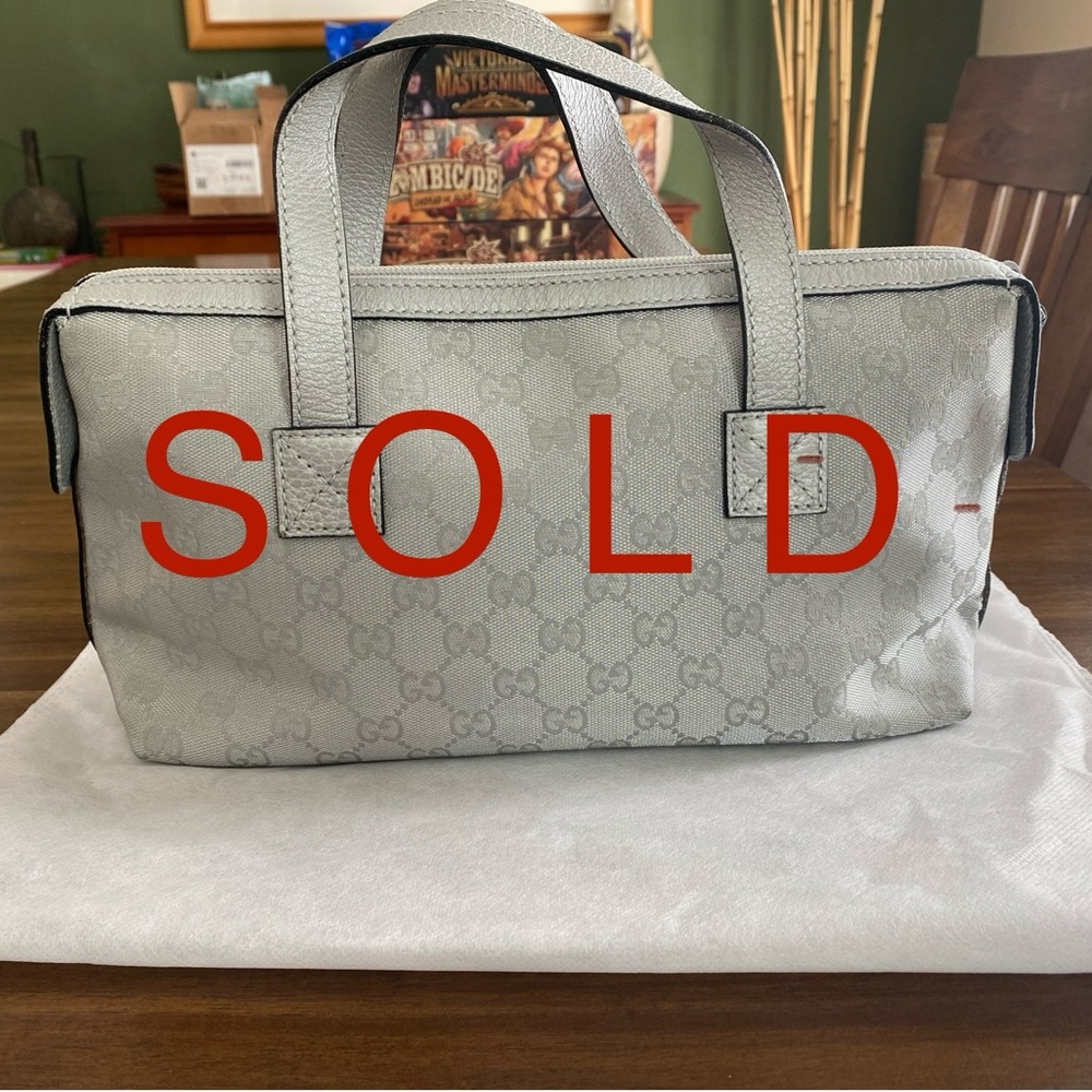 Gucci Silver Gray Handbag